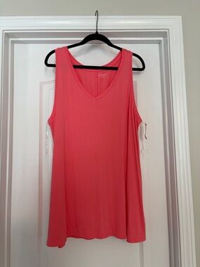 Lane Bryant Coral-Pink V-Neck Sleeveless Tank